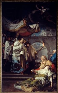 Borromee Communicating with the Sick. Saint Charles Borromee
