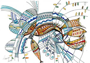 Vibrant Abstract Fish