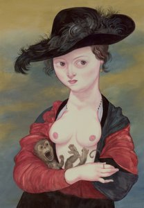 Portrait Of A Lady With A Titi by Anita Kunz