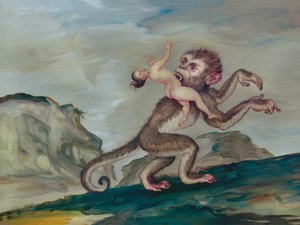 Woman Carried Off By Her Primate