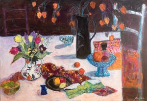 Kitchen Still Life with Chinese Lanterns
