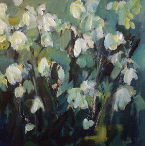 Impressionist White Flowers by Anna-Karin Bergius