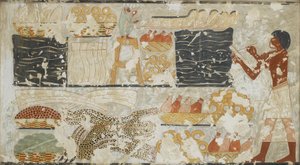 Copy of Wall Painting, Private Tomb 100 of Rekhmire, Thebes by Anna
