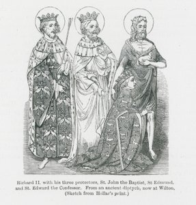 Richard II With His Three Protectors, St John The Baptist, St Edmund, and St Edward The Confessor, From An Ancient by Anna Brownell Jameson