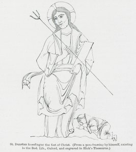 St Dunstan Kneeling at the Feet of Christ by Anna Brownell Jameson