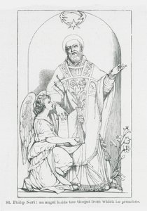 St Philip Neri, An Angel Holds the Gospel from which He Preaches by Anna Brownell Jameson