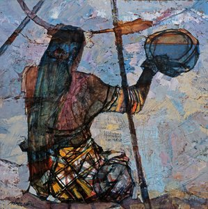 A Fishing Woman by Anna Contemporary Artist Kostenko