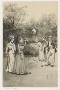 Men and Women Playing Croquet by Anna Maria Kruijff