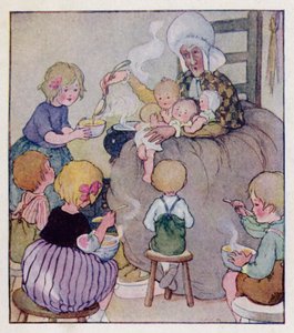 Nursery rhyme: There Was An Old Woman Who Lived In A Shoe by Anne (after) Anderson