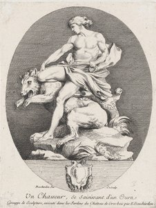 A Hunter Grabbing a Bear, 1737 by Anne Claude Philippe de