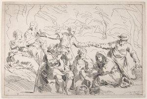 A Party Eating Outdoors, 18th century by Anne Claude Philippe de Caylus