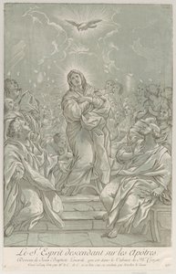 The Pentecost, with the Virgin Standing at Center, the Holy Spirit Above, and Apostles, ca. 1729 by Anne Claude Philippe de Caylus