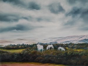 Serene Moorland Ponies by Annette Armitage