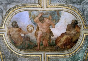 Hercules Bearing the Heavens for Atlas (Fresco in the Camerino) by Annibale Carracci