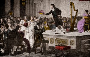 Niccolo Paganini (1792-1840) first triumphs - Woodcut after painting by Annibale Gatti by Annibale Gatti