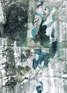 Crumpled Blue Green Abstract by Annick