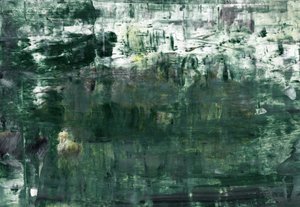 Deep Green Abstract Layers by Annick