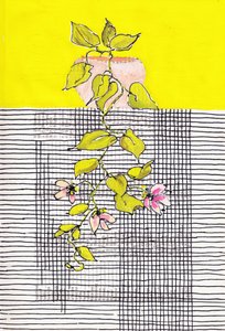 Flowering Vine Geometric Grid by Annick