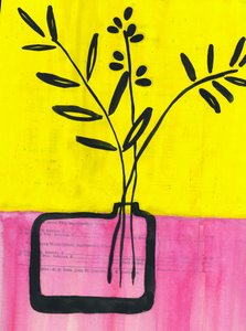 Graphic Floral Vase by Annick