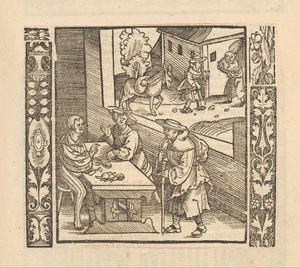 Arrival of Two Pilgrims in a Village by Anonymous