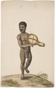 African Musician with Calabash Instrument