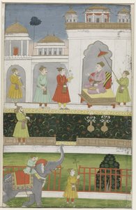 Akbar Sitting on His Throne
