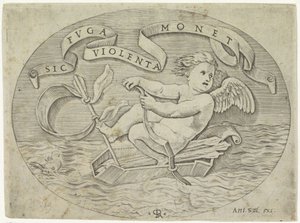 Amor Escapes Over the Sea