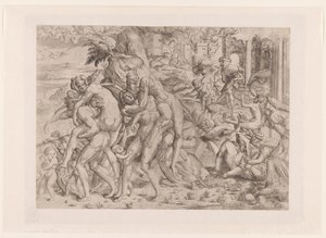 Amphinomus and Anapias Rescuing Their Parents from the Fire of Catania by Anonymous
