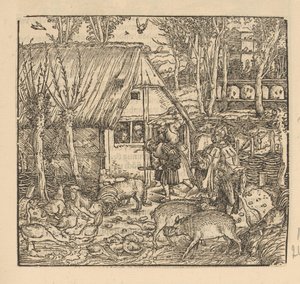 Farmer Hitting a Man on His Farm by Anonymous