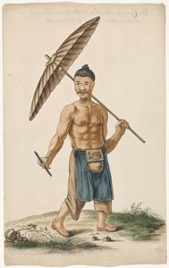 Chinese Craftsman with Parasol and Razor