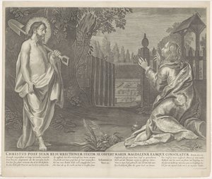 Christ Appearing as a Gardener to Mary Magdalene (Noli me tangere) (series title: Royal Bible) by Anonymous