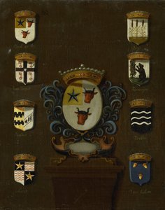 Coat of Arms of Sara van Os, Wife of Jan van Reyersbergh with its Eight Quarterings by Anonymous