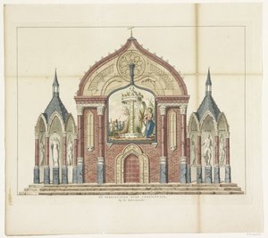 The Destruction of the Old Constitution, decoration at the Butter Market, 1795, Fifteen decorations at the Alliance Festival in Amsterdam in 1795 (series title) by Anonymous