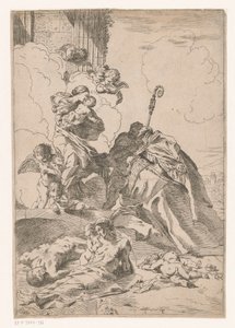Three Saints as Intercessors for Victims of the Plague by Anonymous