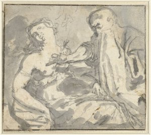 A Man Removing an Arrow from a Woman