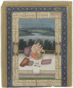 Embracing Couple on a Terrace