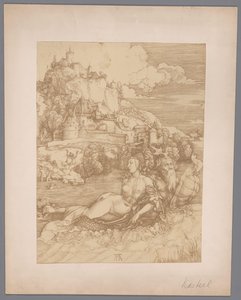 Photo Reproduction of the Engraving Abduction by the Sea Monster by Albrecht Dürer by Anonymous