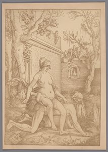 Photoreproduction of the woodcut Aristotle and Phyllis by Hans Baldung Grien by Anonymous