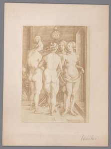 Photo Reproduction of an Engraving of Four Naked Women by Albrecht Dürer