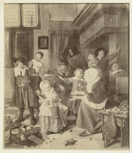 Photoreproduction of the Painting The Feast of St. Nicholas by Jan Steen by Anonymous