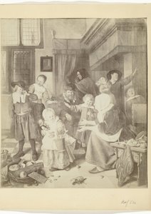 Photoreproduction of the painting The Feast of Saint Nicholas by Jan Steen by Anonymous