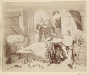 Photo Reproduction of the Painting The Drunken Couple by Jan Steen by Anonymous