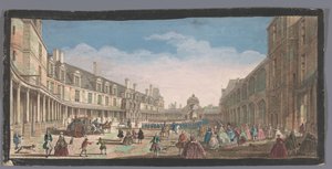 View of the Cour Ovale of the Palais de Fontainebleau by Anonymous