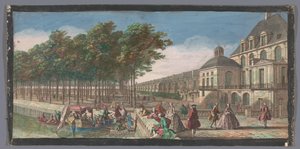 View of the Cour de la Fontaine of the Palais de Fontainebleau by Anonymous