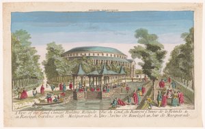 View of the Rotunda and the Chinese Pavilion on the Canal in Ranelagh Gardens, London, with a Masquerade by Anonymous