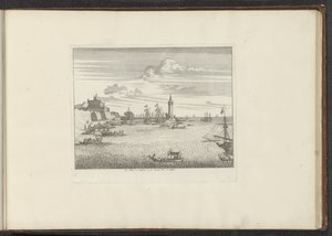 View of the Harbor with a Lighthouse and a Palace in Naples by Anonymous
