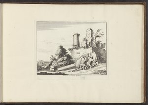 View of the Ruins of the Tomb of the Horatii and the Curatii in Rome by Anonymous