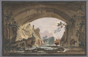 View of a Vault Over a River by Anonymous