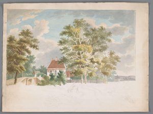 View of a House Between Trees on a Country Road
