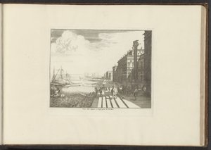 View of a quay in Venice with the lion of San Marco on a column by Anonymous